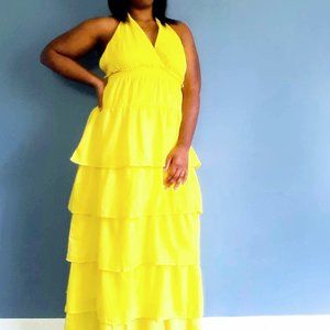 Tiered Halter Top Maxi Dress
